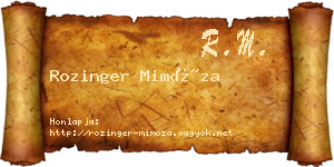 Rozinger Mimóza névjegykártya
